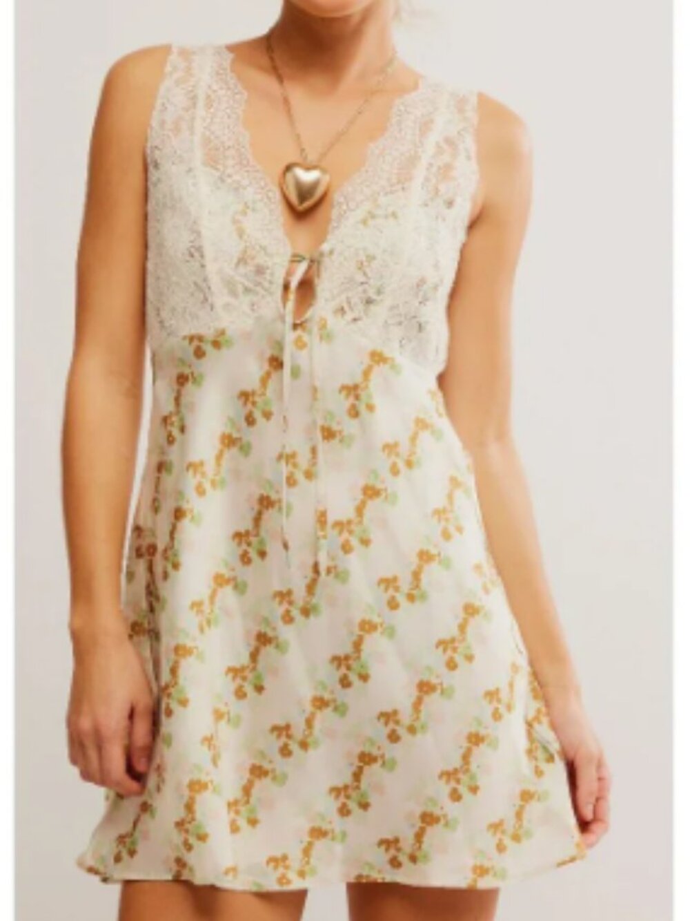 NWT FREE PEOPLE Countryside Printed Mini / Ivory Combo L